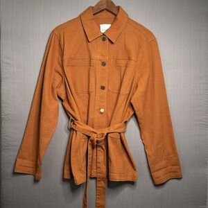 Gibson & Latimer Belted Utility Jacket XL Burnt Orange Cotton Safari Field Coat